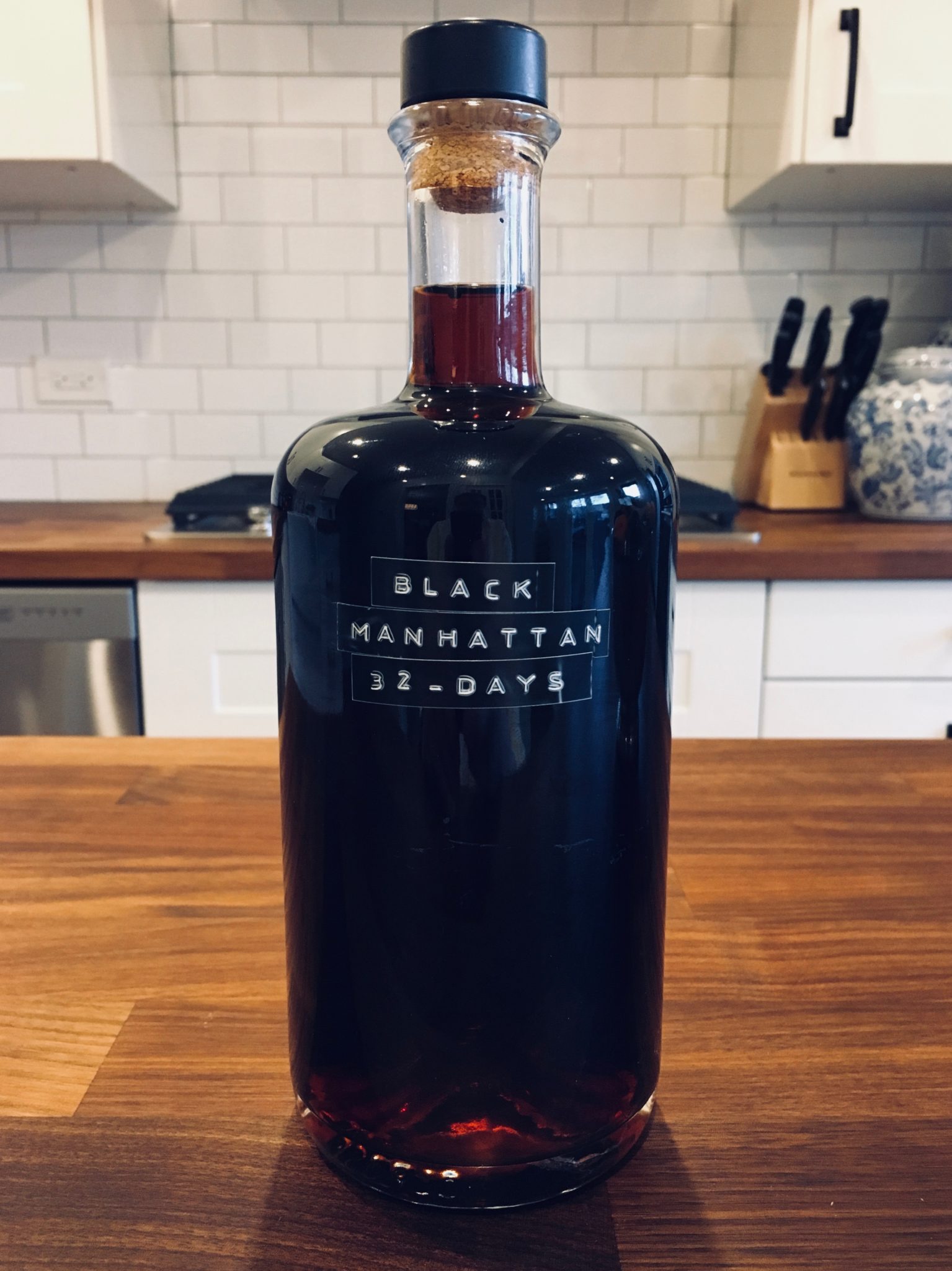 Black Manhattan Barrel Aged Cocktail.